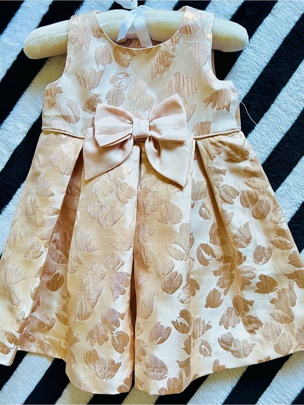Catherine Malandrino Blush Pink Floral Jacquard Dress with Bow